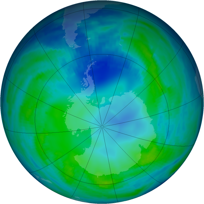 Antarctic ozone map for 11 May 1997